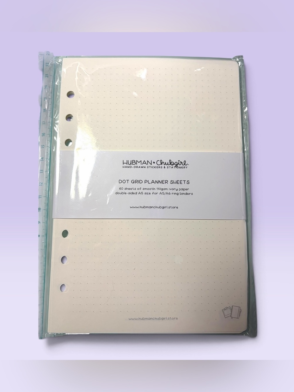 Hubman & Chubgirl A5 Dot Grid Planner Inserts – 40 Sheets Open Bag